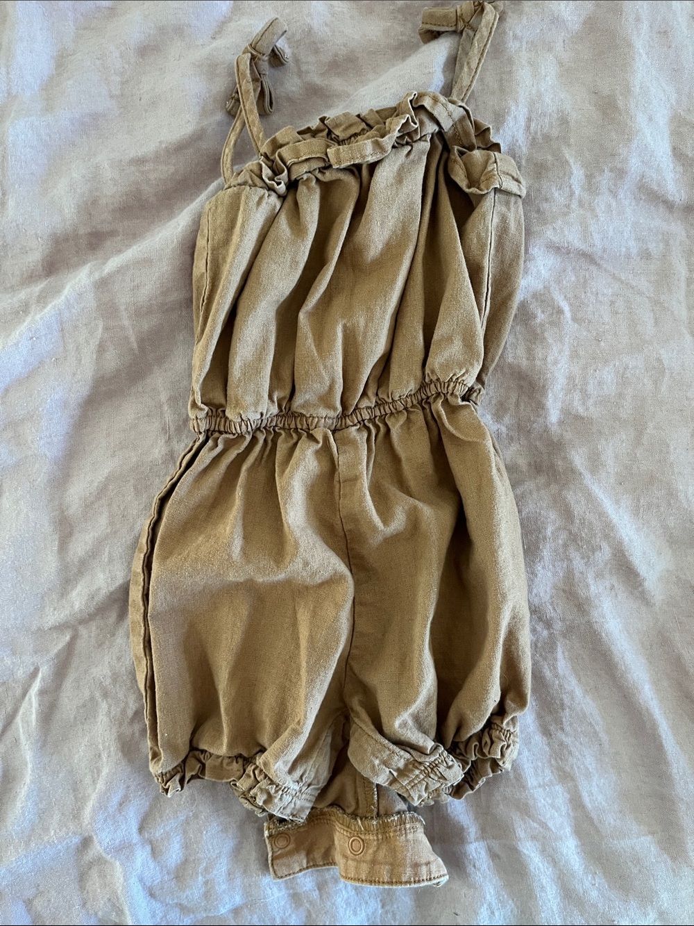 Toddler Tan Romper Spaghetti Straps